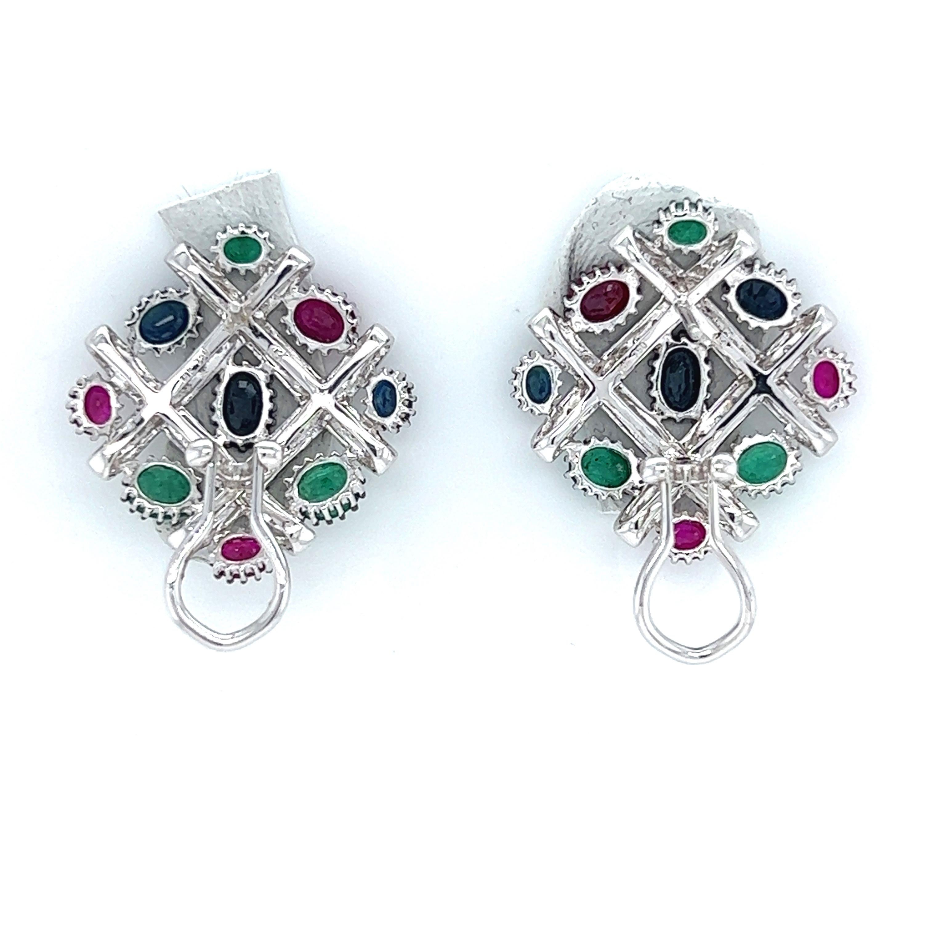 sapphire and emerald earrings