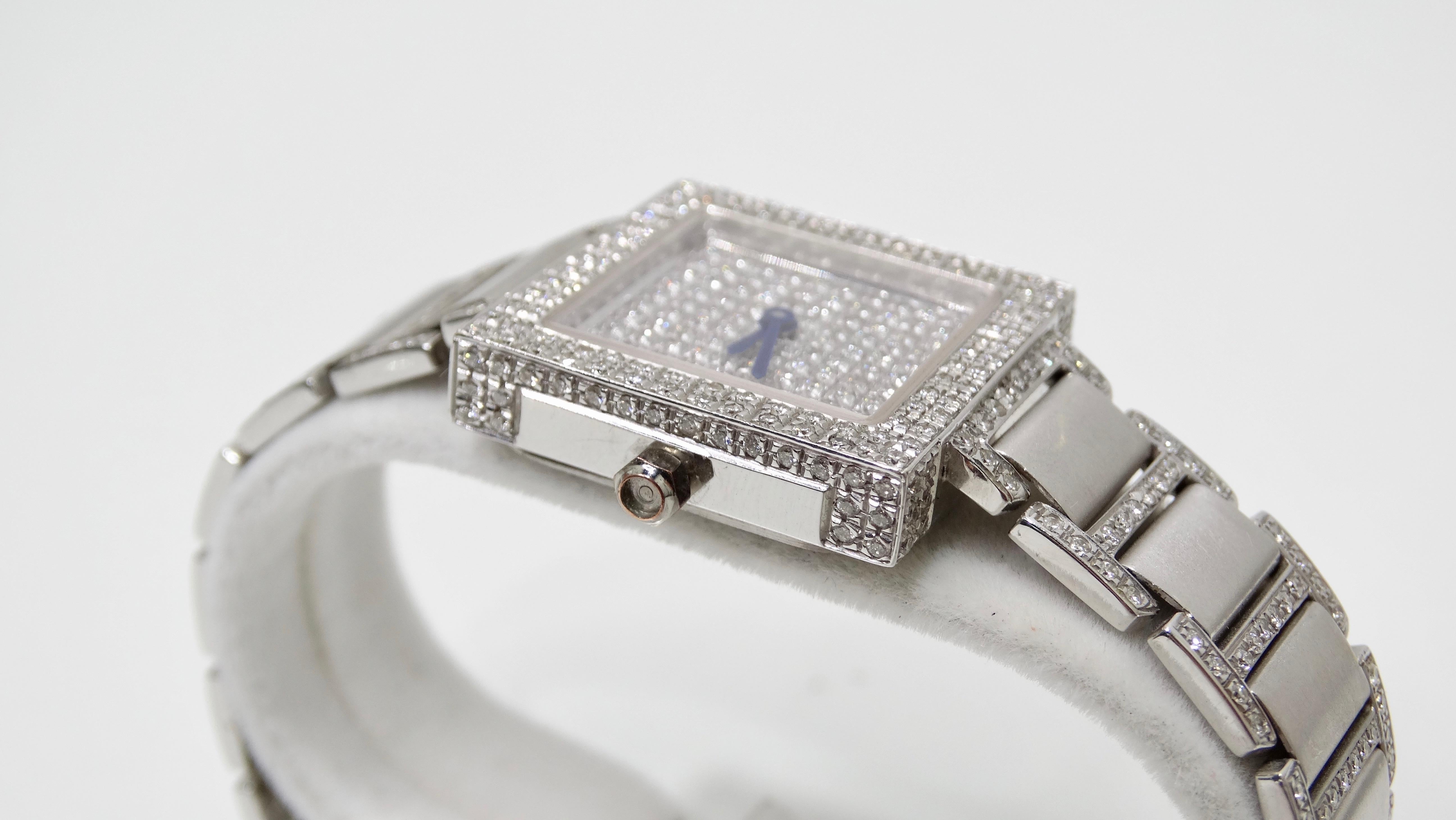 Montre-bracelet à diamants en or blanc 18k  en vente 6