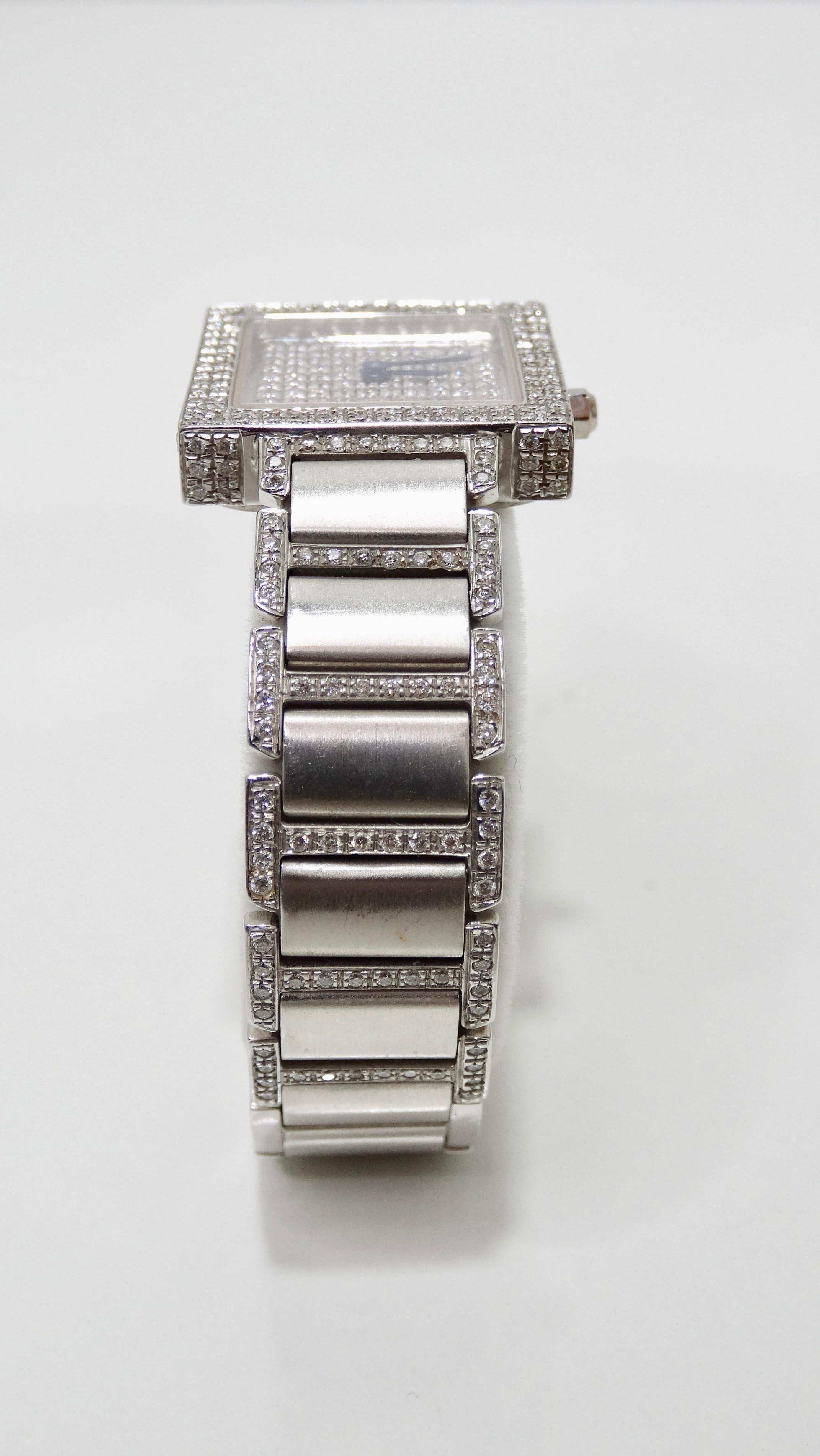 Diamond Wrist Watch 18k White Gold  In Good Condition For Sale In Scottsdale, AZ