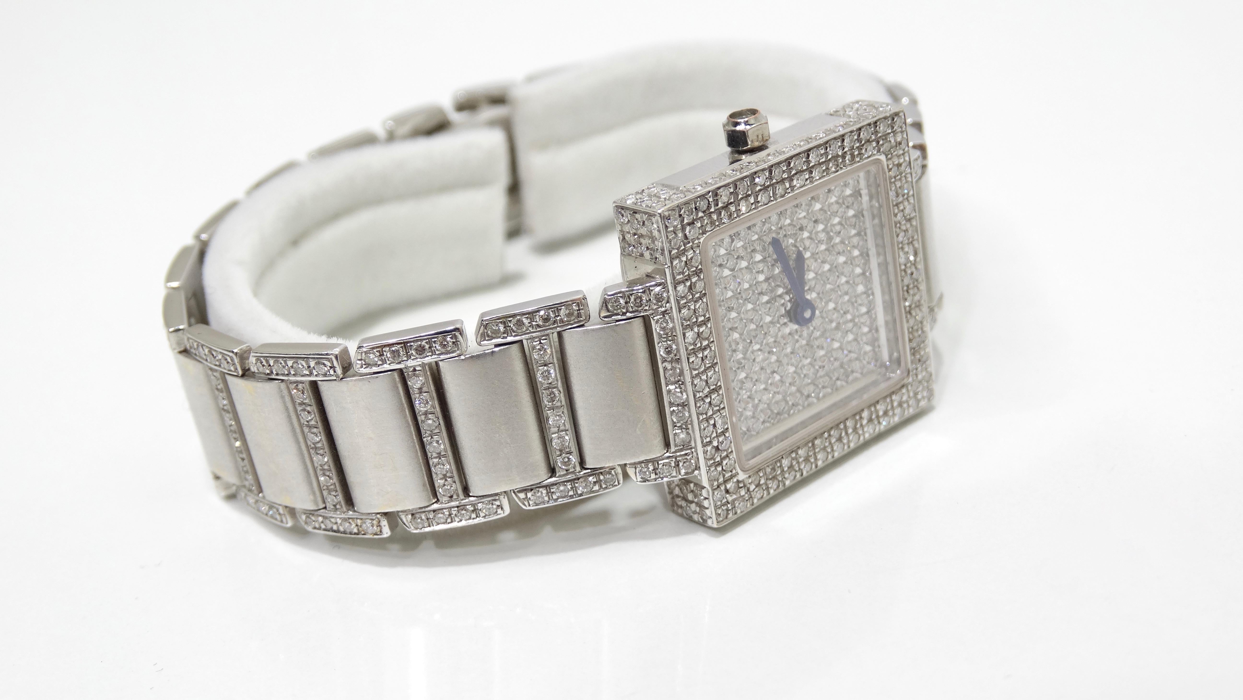 Montre-bracelet à diamants en or blanc 18k  en vente 4