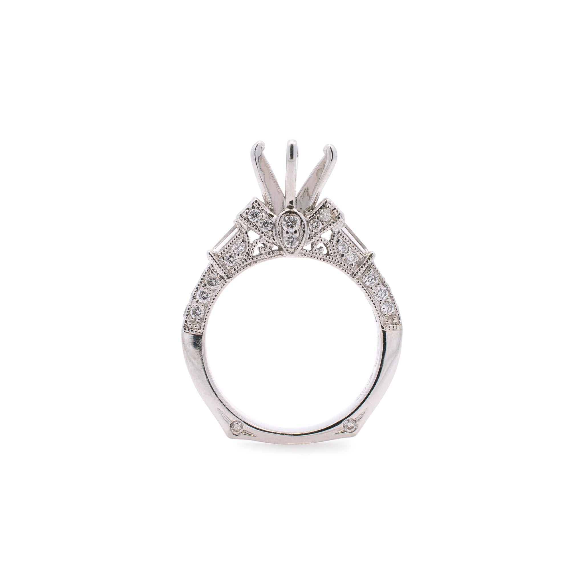 18K Weißgold Diamant Verlobungsring 0,88 ctw im Zustand „Hervorragend“ im Angebot in Houston, TX
