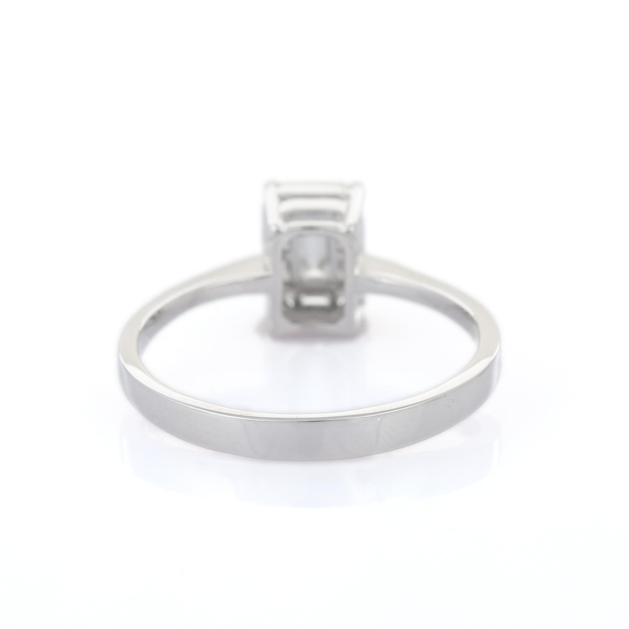 For Sale:  18K White Gold Diamond Cluster Engagement Ring 5
