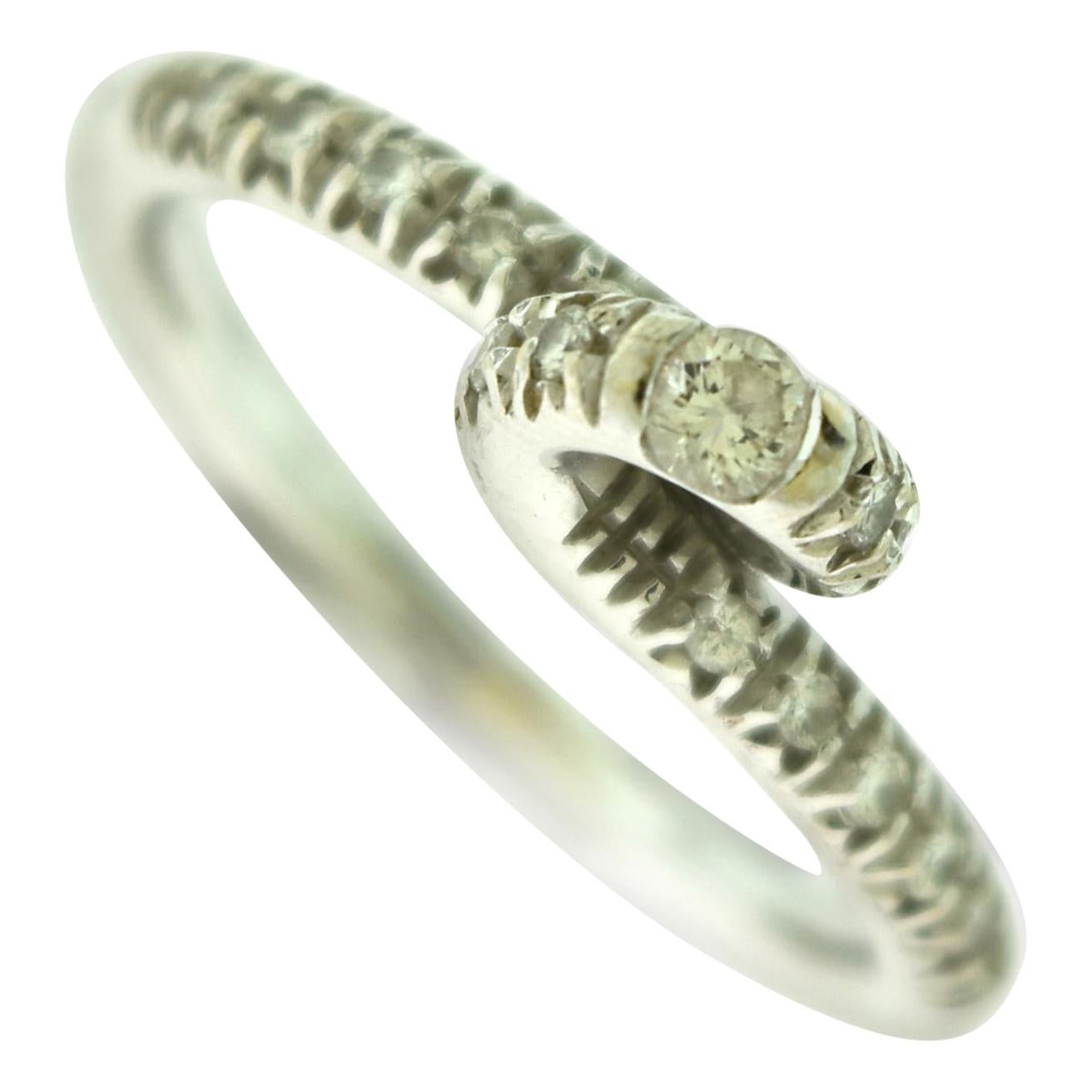 18 Karat White Gold Diamond Engagement Ring