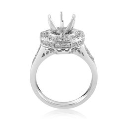 18 Karat White Gold Diamond Engagement Ring Mounting CRR5443