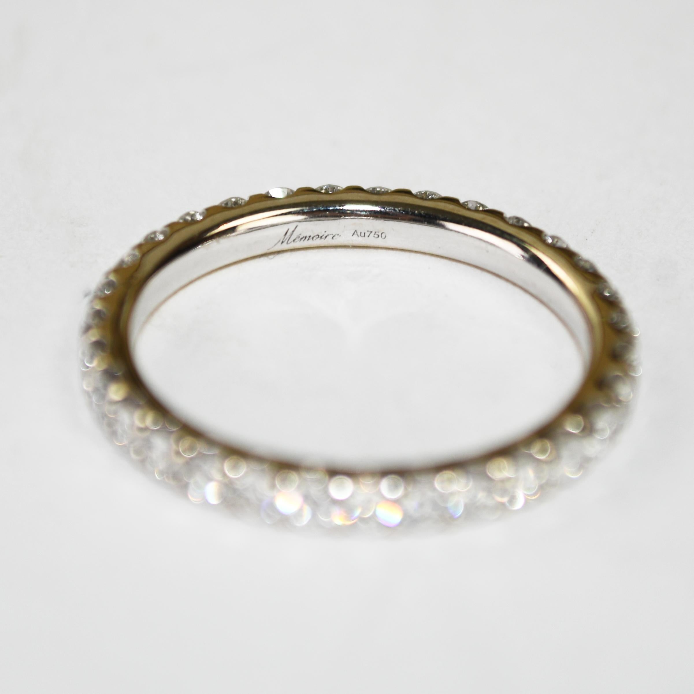 Taglio rotondo Fascia per l'eternità con diamanti in oro bianco 18 carati 1,00ct in vendita