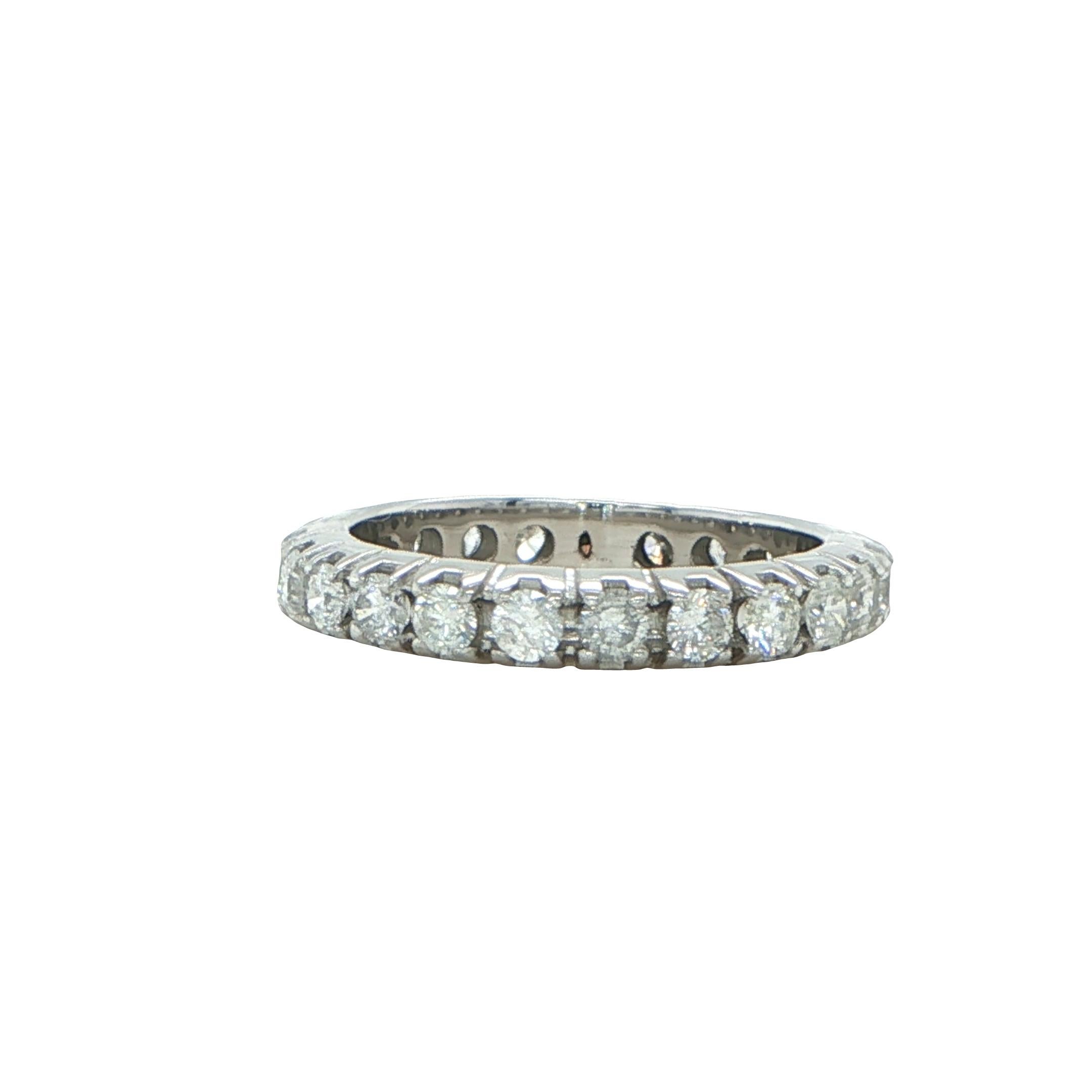 18K White Gold Diamond Eternity Band For Sale at 1stDibs