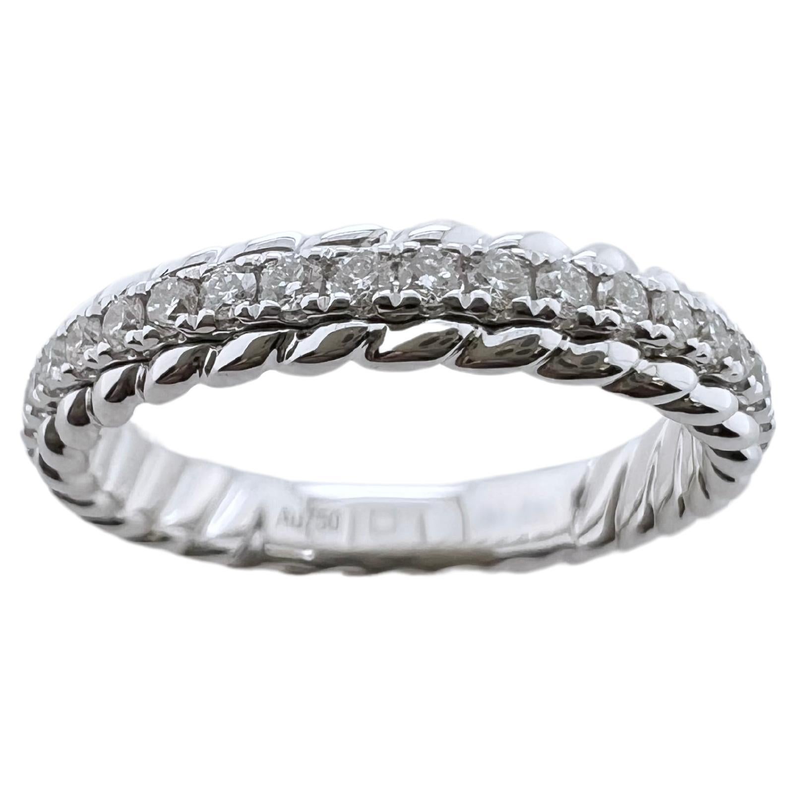 Contemporary 18k White Gold Diamond Eternity Band For Sale