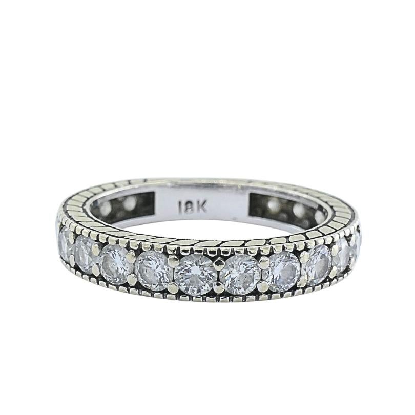 18k White Gold Diamond Eternity Band Ring im Angebot