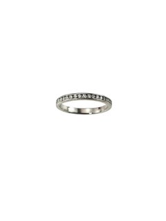18K White Gold Diamond Eternity Band Ring Size 7.25-7.5 #25572