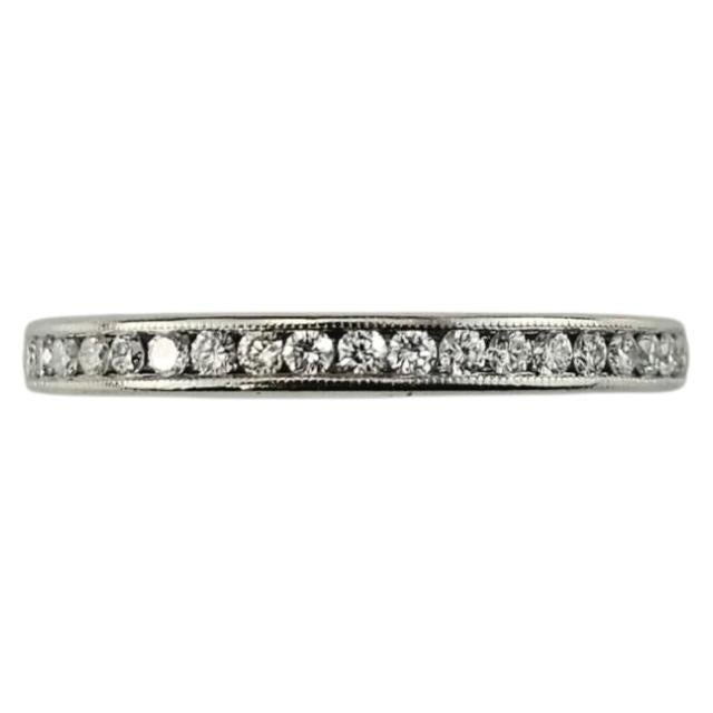 Anillo de eternidad de oro blanco de 18 quilates con diamantes, talla 7,25-7,5 #25572