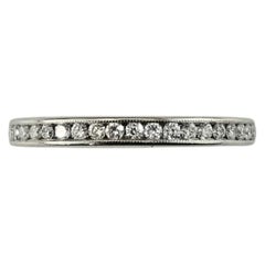 18K White Gold Diamond Eternity Band Ring Size 7.25-7.5 #25572