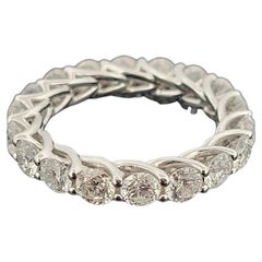 18K White Gold Diamond Eternity Trellis Band Round Brilliant 3.39ctw G-H-I SI