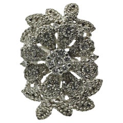 18K White Gold Diamond Flower Cocktail Ring