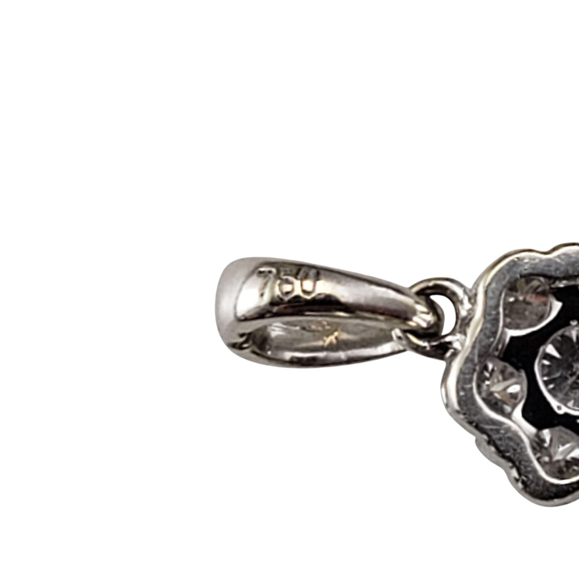 Women's 18K White Gold Diamond Flower Pendant #20931 For Sale