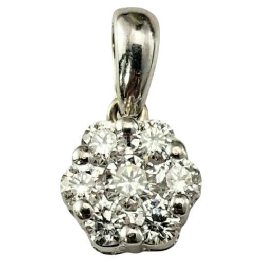 18K White Gold Diamond Flower Pendant #20931