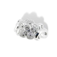Bague fleur en or blanc 18K diamant .75ct
