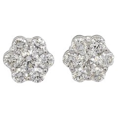 Blumenstecker aus 18 Karat Weißgold mit Diamanten