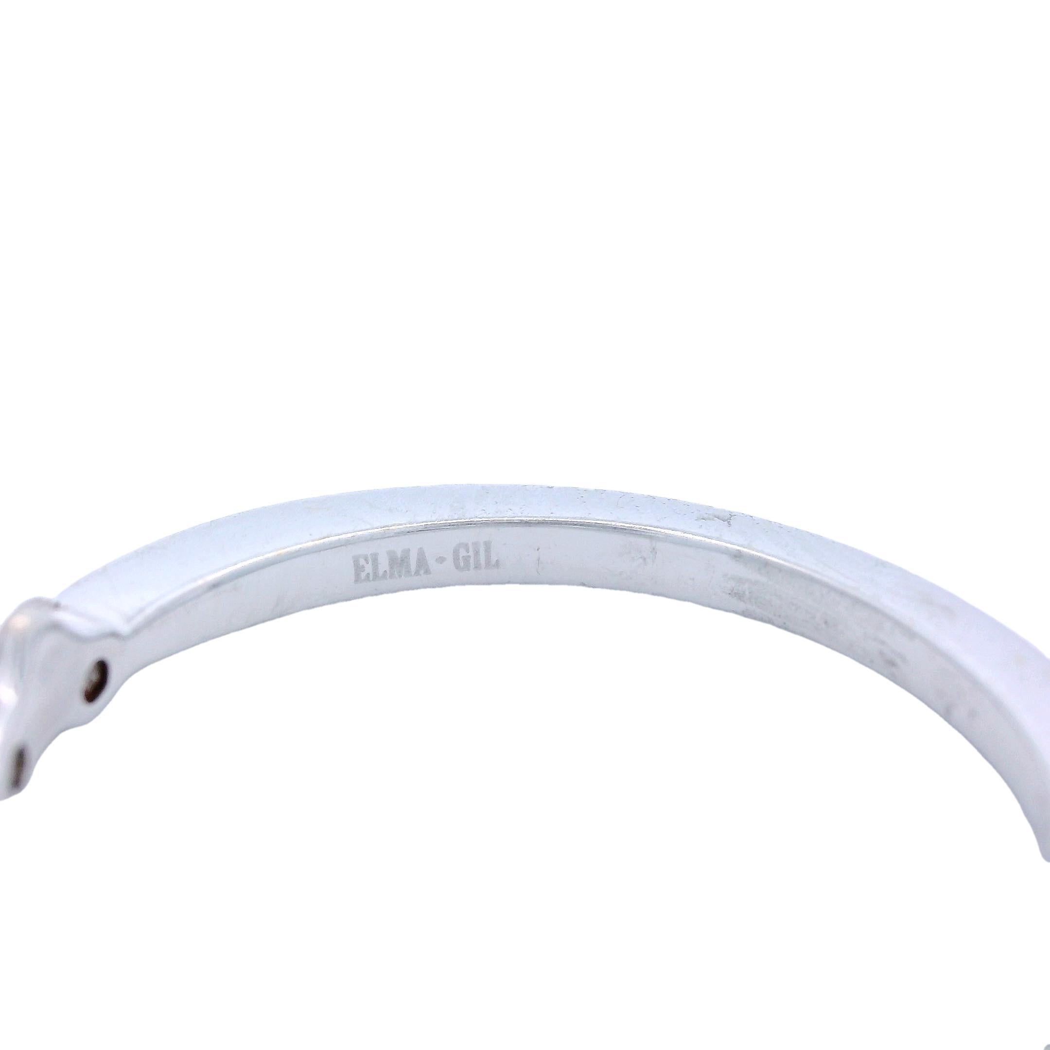 Mezza fascia con diamante in oro bianco 18 carati di Elma Gil in vendita 4