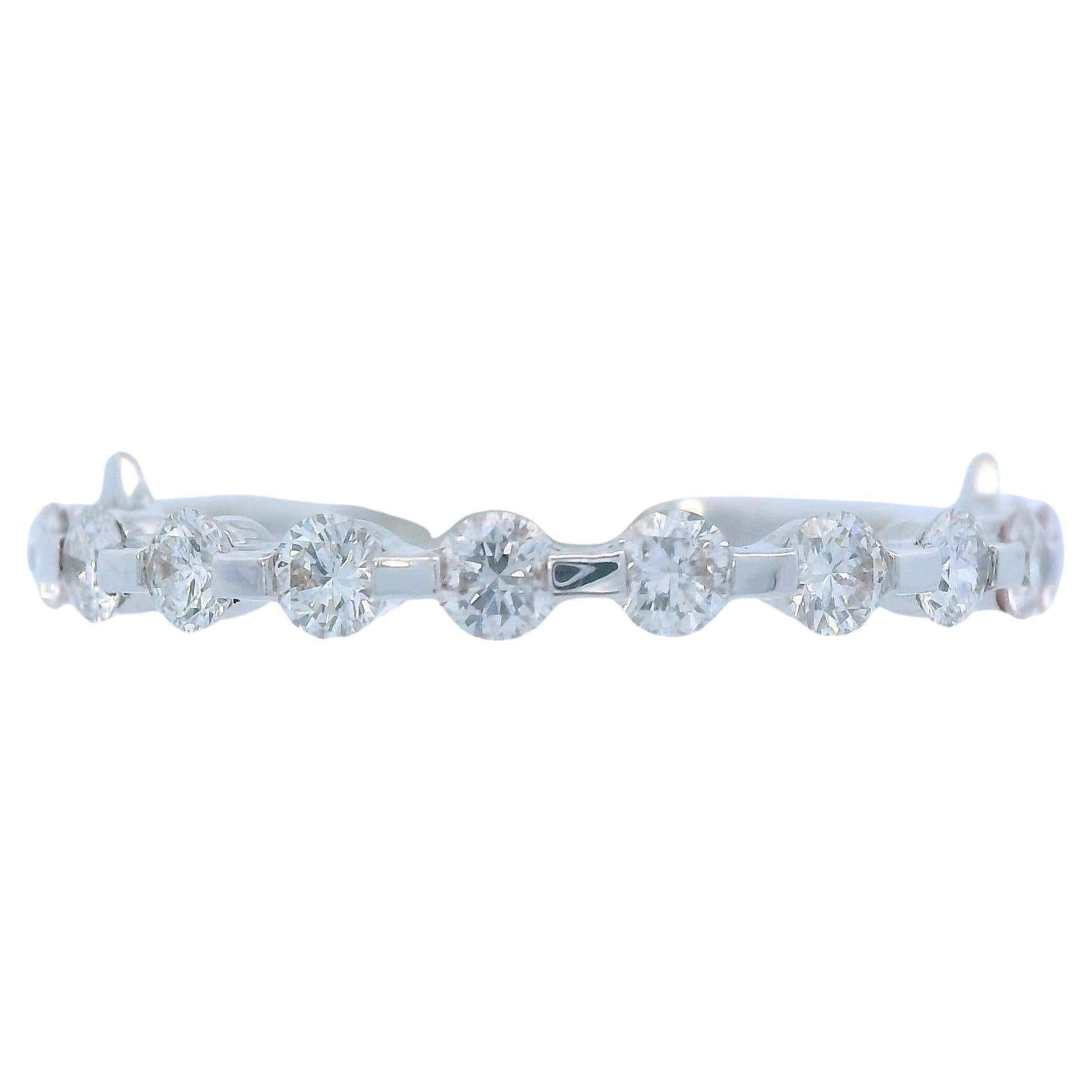 Mezza fascia con diamante in oro bianco 18 carati di Elma Gil