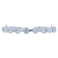 18K White Gold Diamond Half Band by Elma Gil