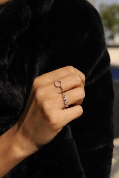 18K White Gold Uncut Diamond Band Ring for Her