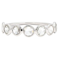 18K White Gold Diamond Half Eternity Stackable Band Ring