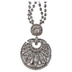 18k White Gold Diamond Hanging Pendant