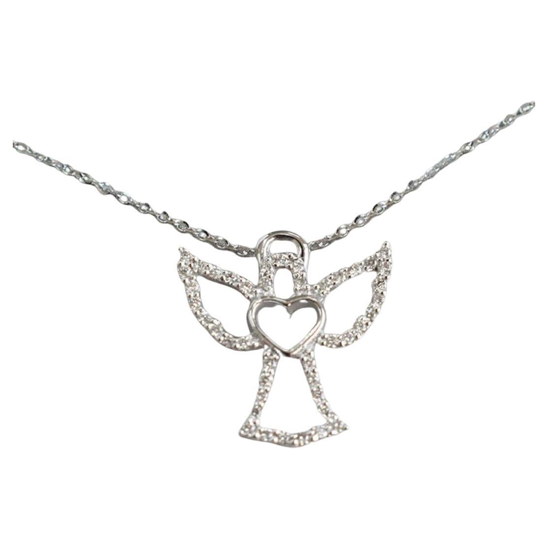 Gold Mantra Engraved Necklace With White Diamond Charm at 1stDibs