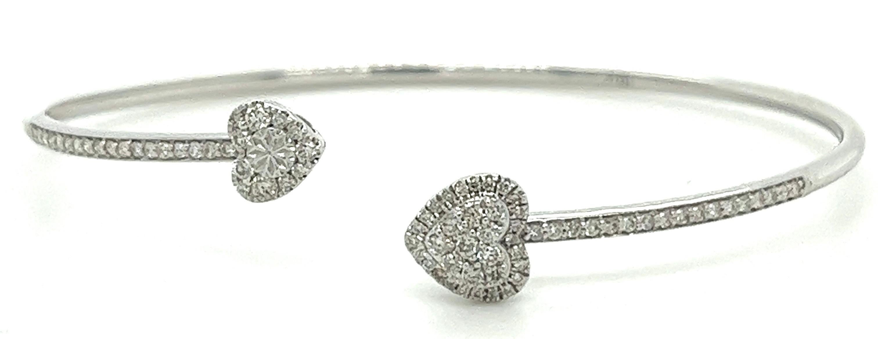 18K White Gold Diamond Heart Bracelet 
18K White Gold - 5.35 GM
81 Diamonds - 0.57 CT

With its timeless design and impeccable craftsmanship, Althoff Jewelry diamond bracelet features a captivating blend of 18K white gold and sparkling
