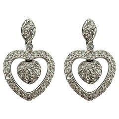 18k Weißgold Diamant Ohrringe mit Herz
