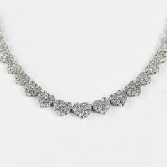 18K White Gold Diamond Heart Necklace 2.00ct
