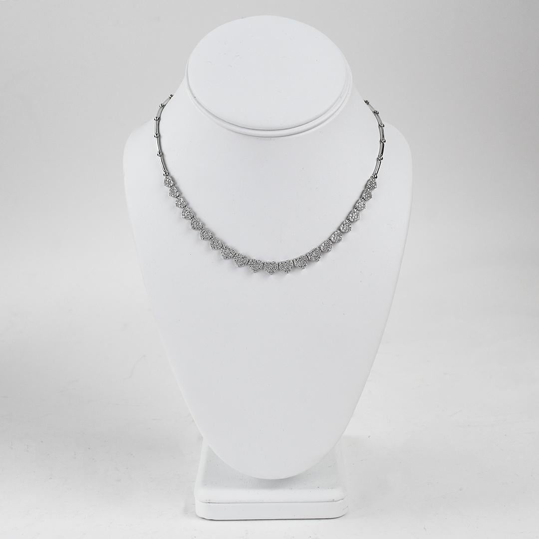 18K Weißgold Diamant Herz Halskette 2.00ct im Angebot 1