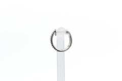 18k White Gold Diamond Hoop Earrings 0.13ctw F-G VS-SI 1/2″ Small Hinged Hoops