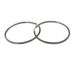 18K White Gold Diamond Hoop Earrings JAGi Certified #19255