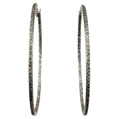 18K White Gold Diamond Hoop Earrings JAGi Certified #19255