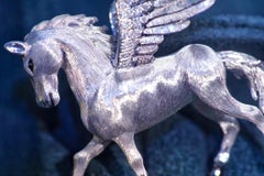 18K White Gold Diamond Horse Brooch & Pendant