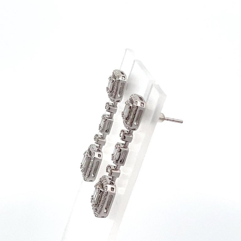 Illusion Pearl Drop Earrings in Silver