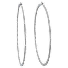 18k White Gold Diamond Inside-out Hoop Earrings