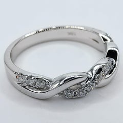 18K White Gold Diamond Interlaced Pavé Infinity Band Wedding Ring