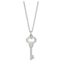 18K Weißgold Diamant Schlüsselanhänger Halskette