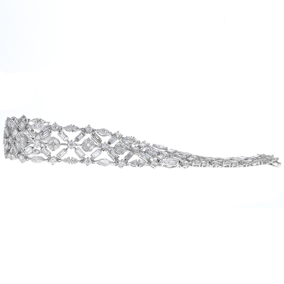 17,88 Karat Diamant-Tennisarmband aus 18 Karat Weißgold (Art déco)