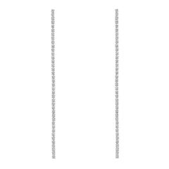 18k White Gold & Diamond Line Drop Earrings