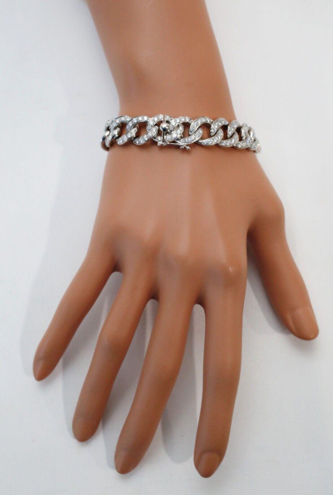 18k White Gold Leo Pizzo Diamond Link Bracelet, 8 inches - 54.5g In Fair Condition For Sale In Providence, RI