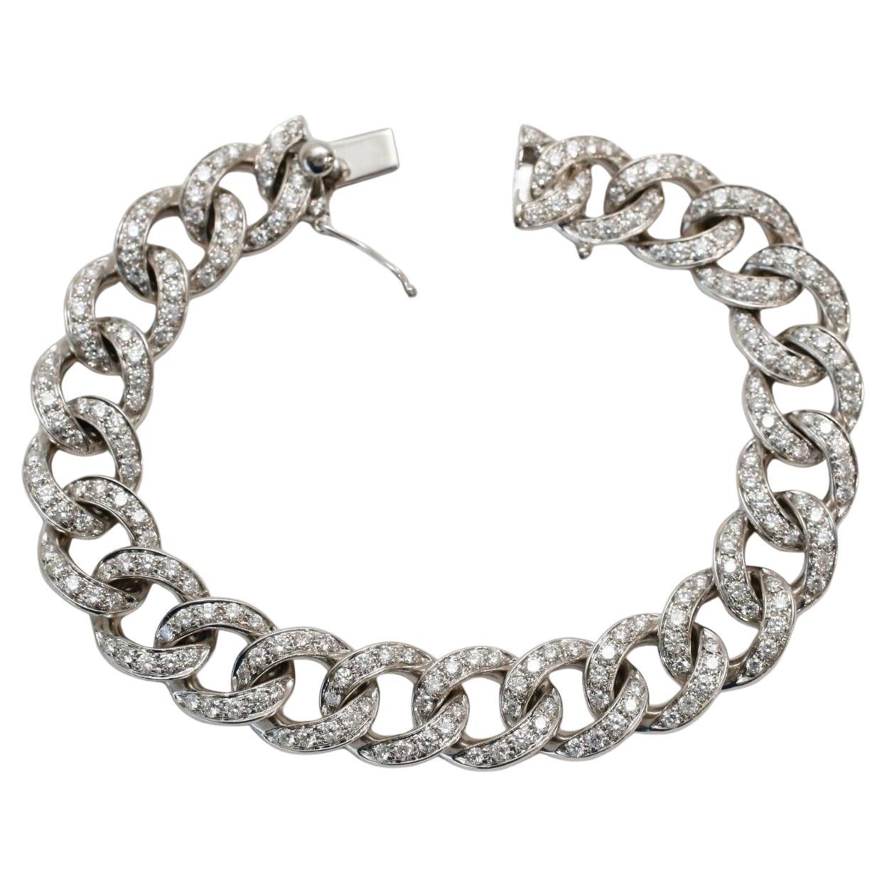 Bracciale Leo Pizzo Diamond in oro bianco 18k, 8 pollici - 54,5 g