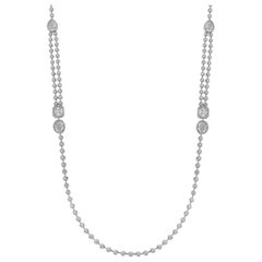 Collana lunga con diamanti in oro bianco 18K, 9,32ct