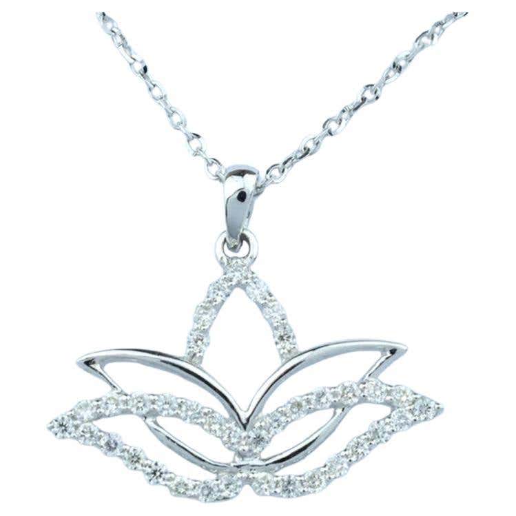 Ohm Spiritual Diamond 18 Karat Gold Pendant Necklace For Sale at 1stDibs