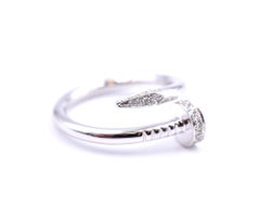 18 Karat White Gold Diamond Nail Ring