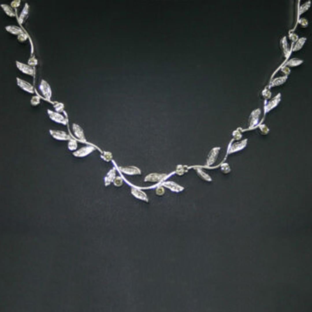 18K White Gold Diamond Necklace 6.50ct In Excellent Condition For Sale In Laguna Beach, CA