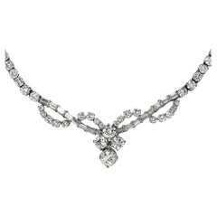 18K White Gold Diamond Necklace, 8.81tdw, 22g
