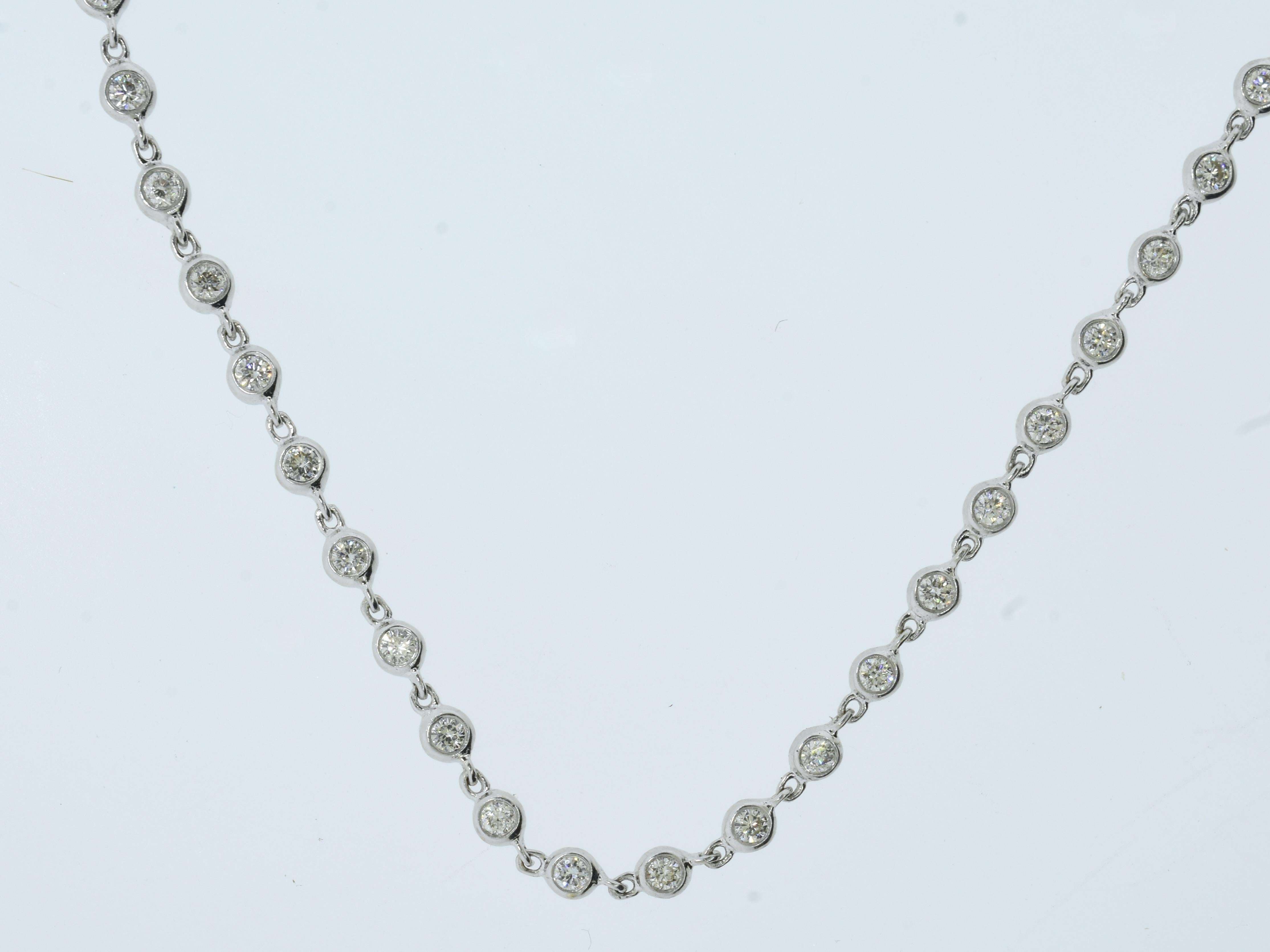 Brilliant Cut 18K White Gold Diamond Necklace Chain with 2.02 cts. of Fine Diamonds For Sale